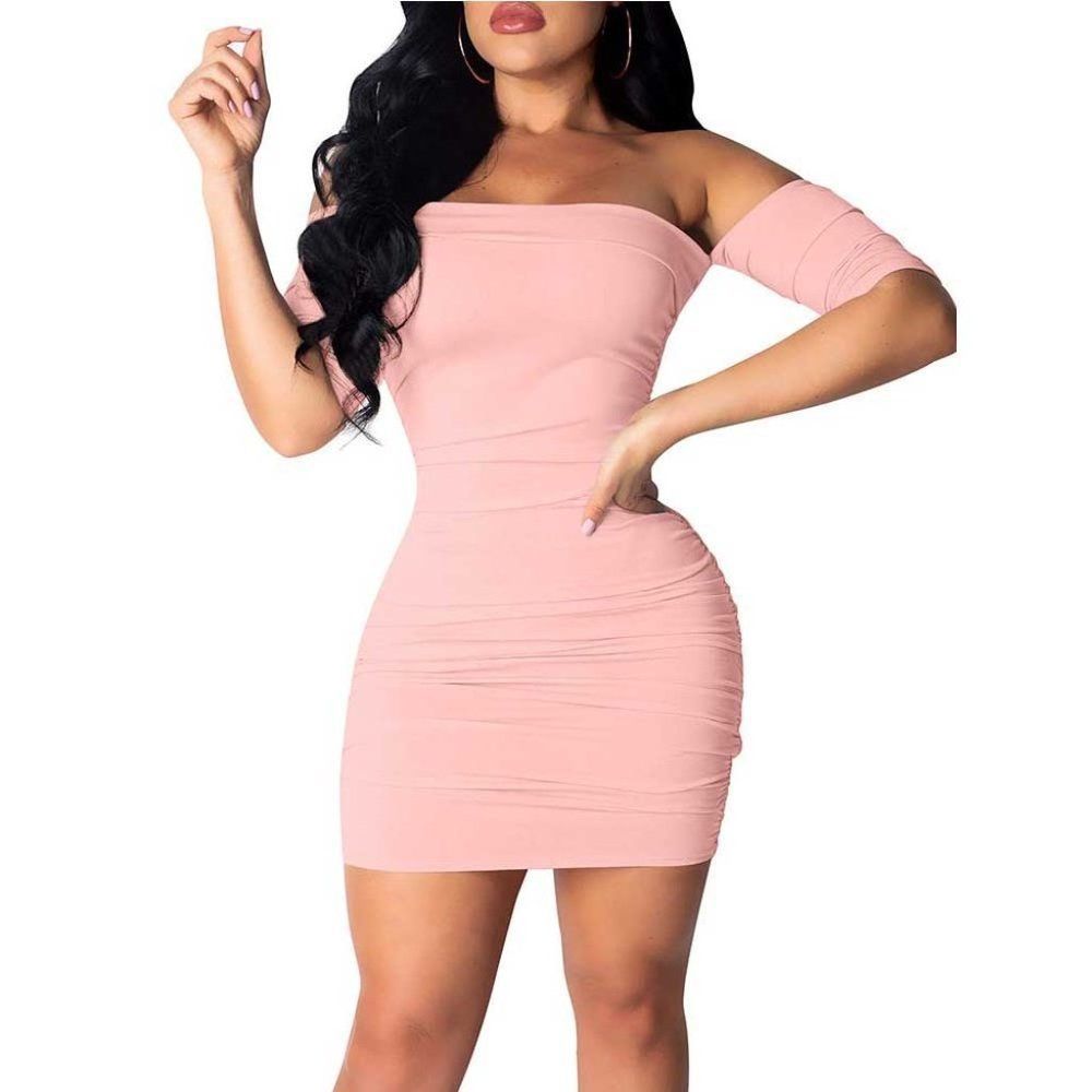 Women's Kenya Off Shoulder Dress, Pink
